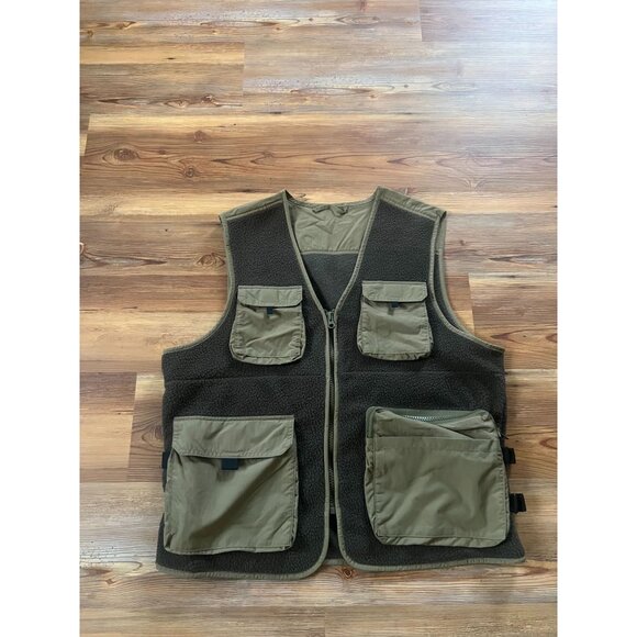 Urban Outfitters Mens Large Green Tactical Utility Vest Outdoor Gorpcore - Picture 1 of 9